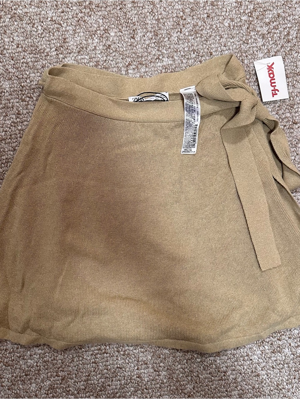 NWT Zara Tie-Waist Knit Skirt
